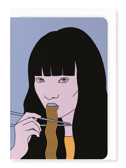 Ezen Designs - Noodle Girl - A - Greeting Card - Front