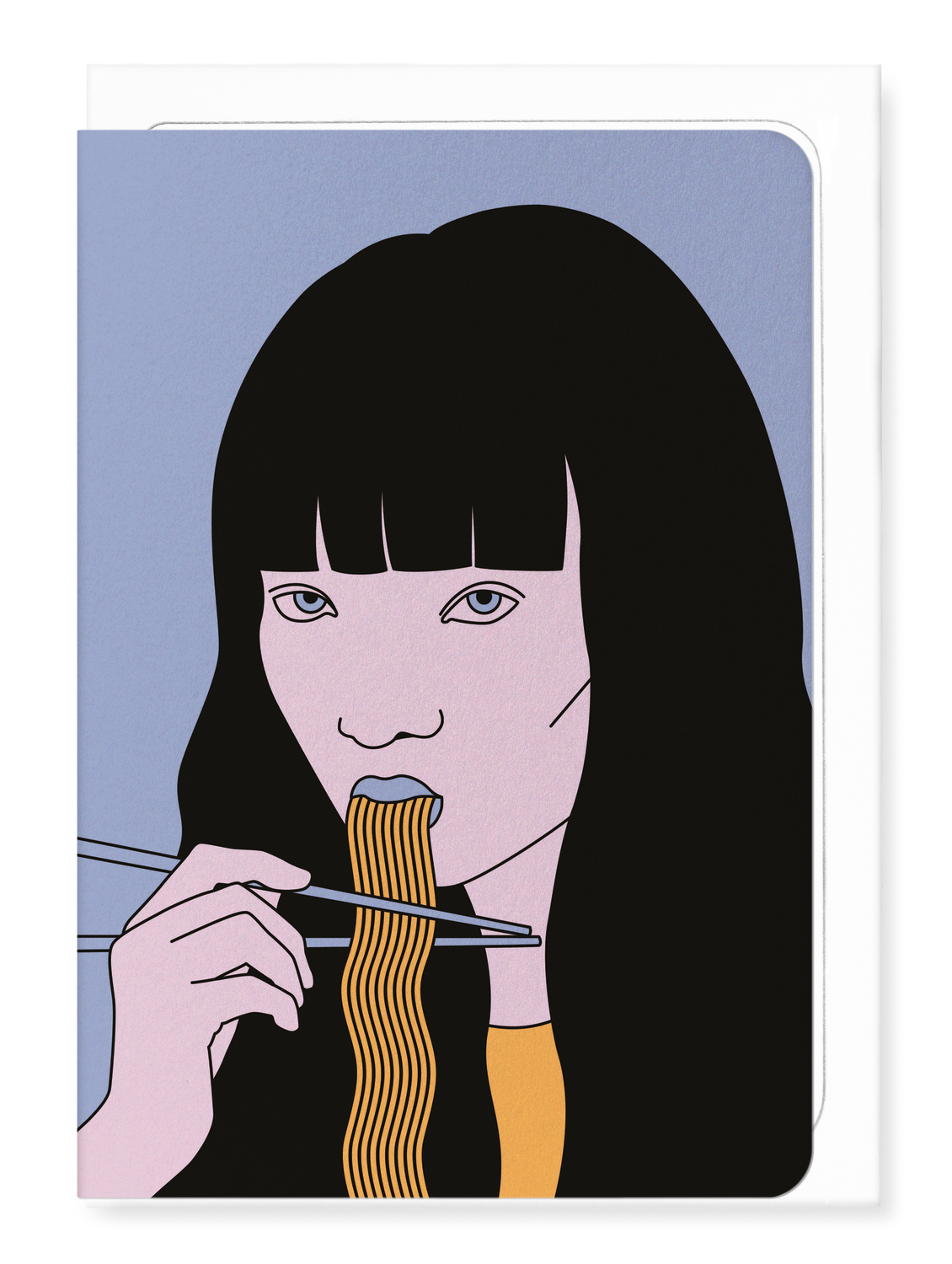 Ezen Designs - Noodle Girl - A - Greeting Card - Front