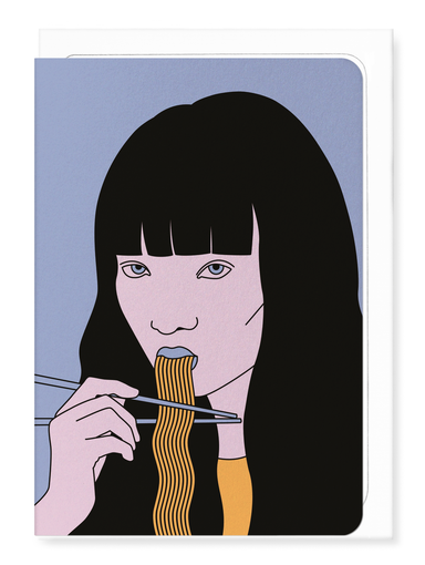 Ezen Designs - Noodle Girl - A - Greeting Card - Front