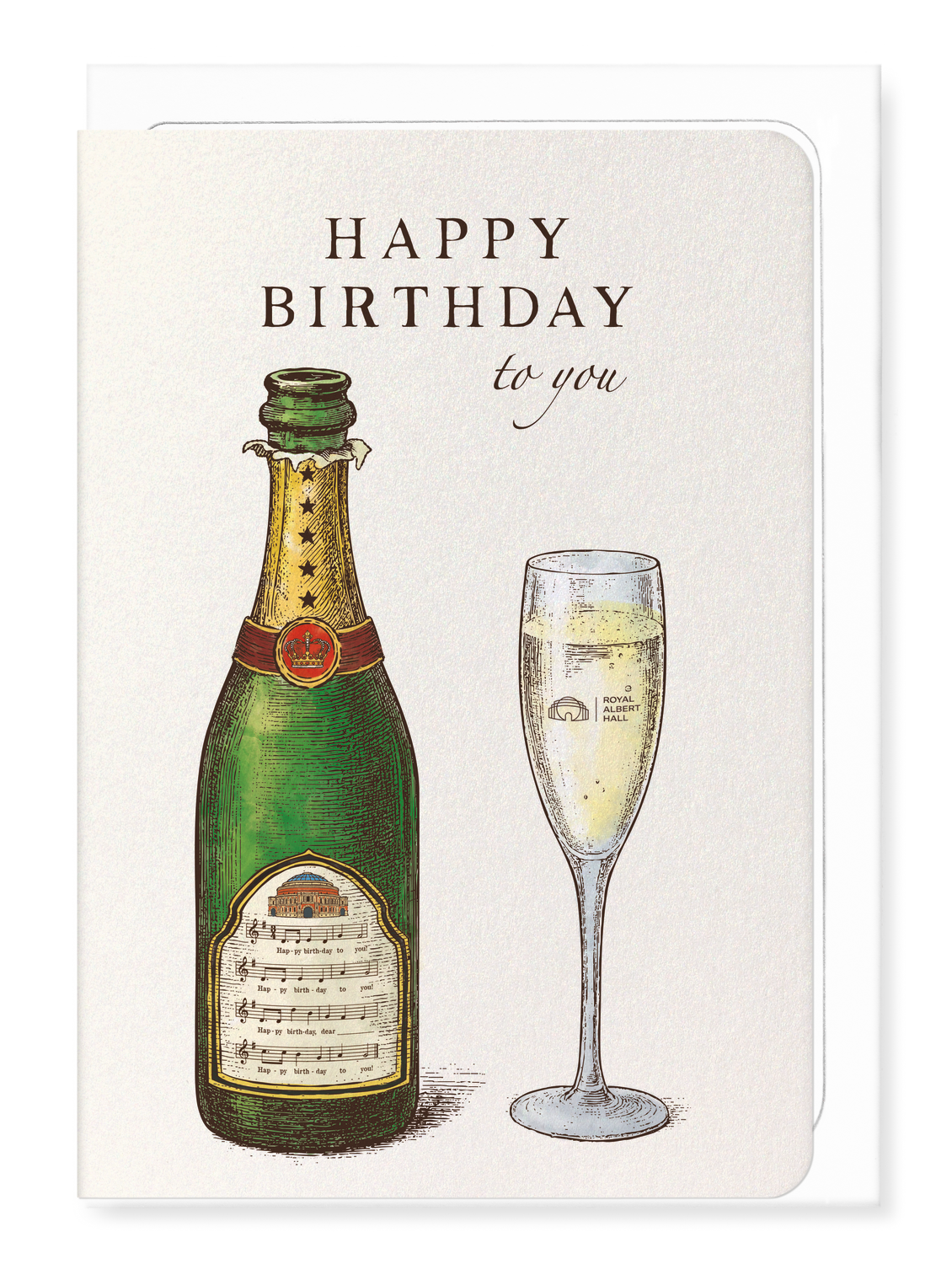 Ezen Designs - Royal Albert Hall Birthday Champagne - Greeting Card - Front