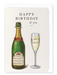 Ezen Designs - Royal Albert Hall Birthday Champagne - Greeting Card - Front