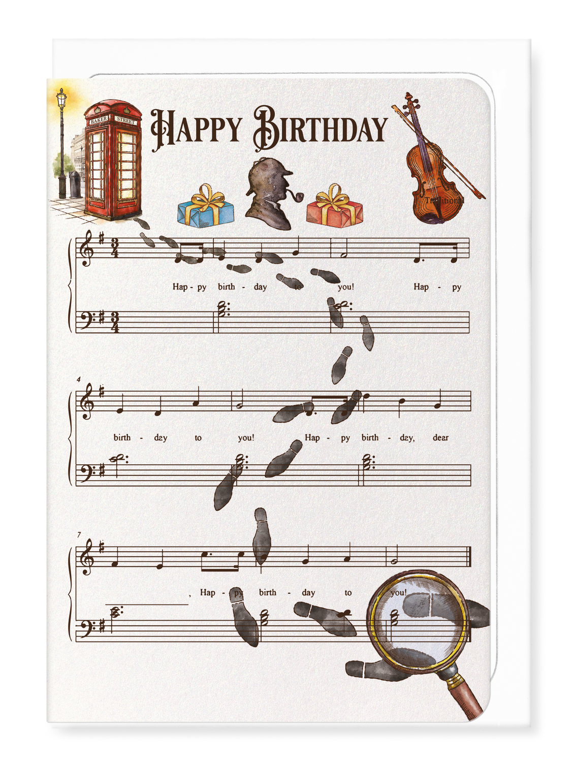 Ezen Designs - Sherlock Holmes Birthday - Greeting Card - Front