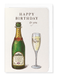 Ezen Designs - Kew gardens birthday champagne - Greeting Card - Front