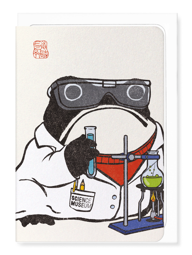 Ezen Designs - Museum Scientist Ezen Frog - Greeting Card - Front