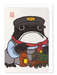 Ezen Designs - Museum Train Driver Ezen Frog - Greeting Card - Front