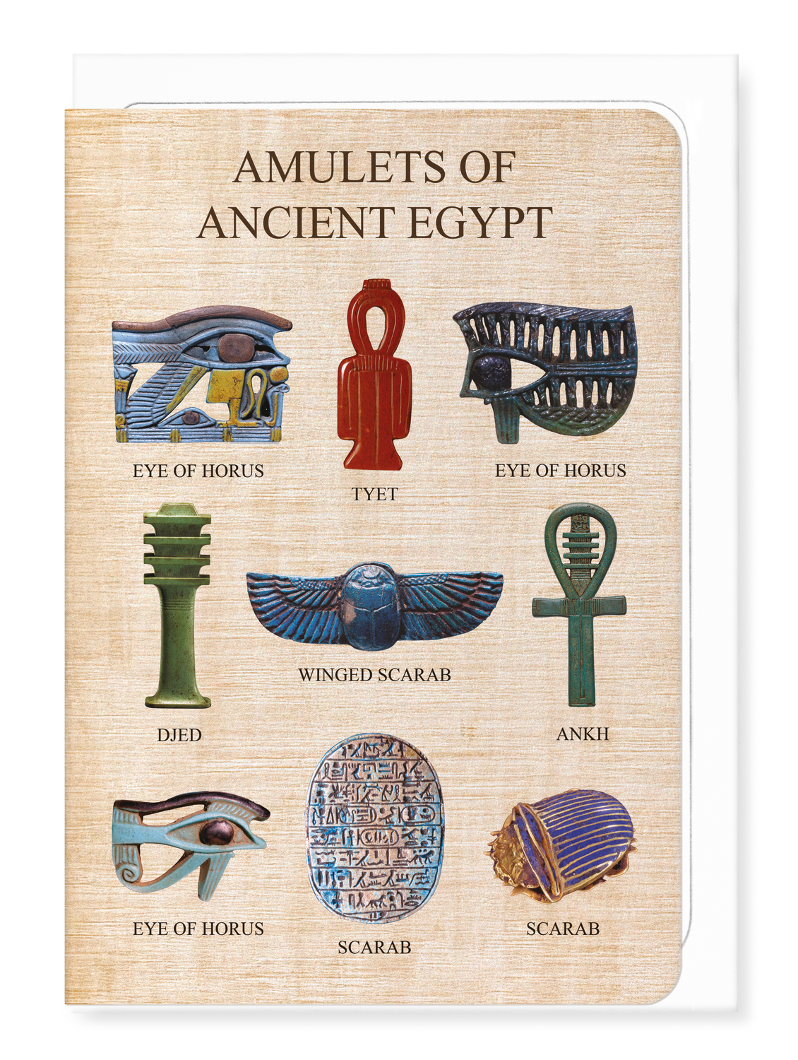 Ezen Designs - Amulets of Ancient Egypt - Greeting Card - Front