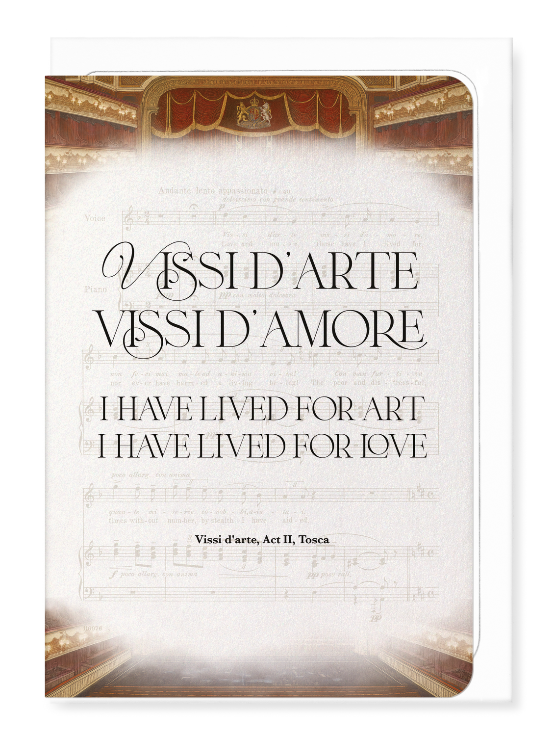 Ezen Designs - Royal Ballet & Opera - VISSI D'ARTE FROM TOSCA ACT II - Greeting Card - Front