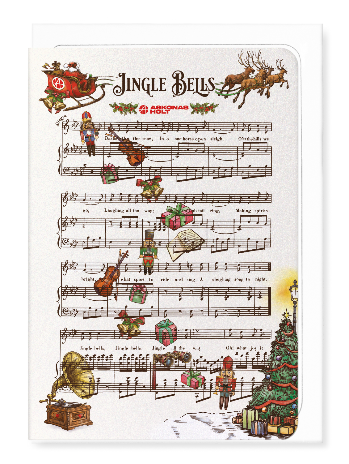Ezen Designs - Jingle Bells Askonas Holt - Greeting Card - Front