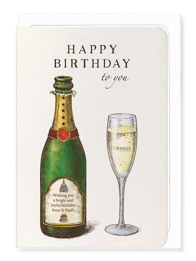 Ezen Designs - St Paul's Birthday Champagne - Greeting Card - Front