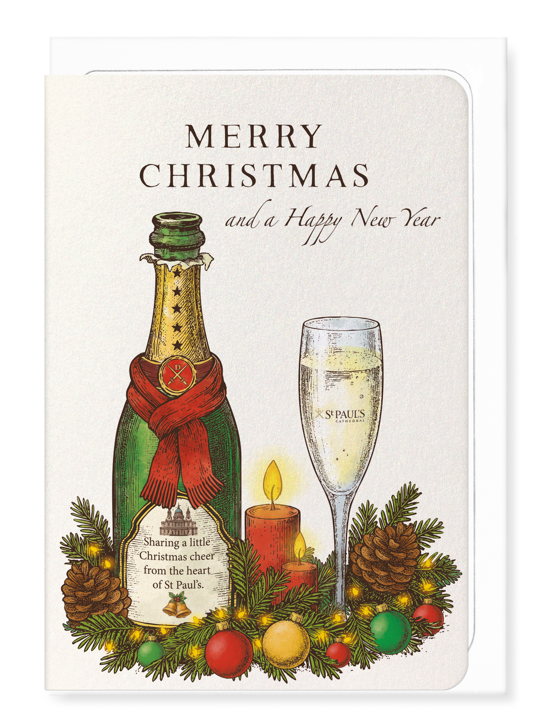 Ezen Designs - St Paul's Christmas Champagne - Greeting Card - Front