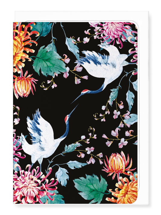 Ezen Designs - Couple of cranes - Greeting Card - Front