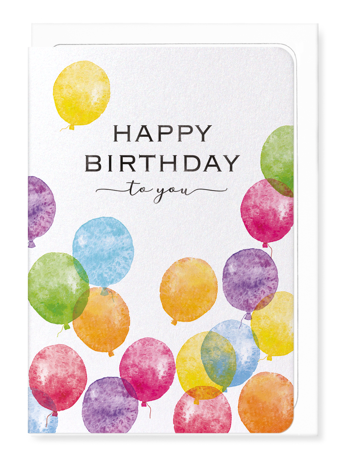 Ezen Designs - Colourful birthday balloons - Greeting Card - Front