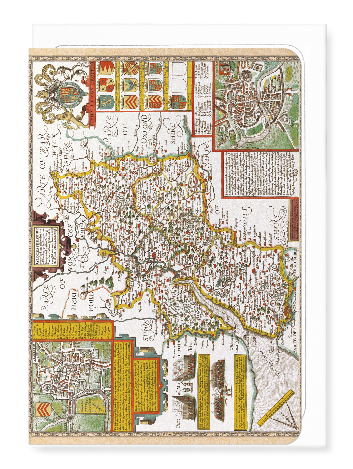 Ezen Designs - Gloucestershire (c.1611) - Greeting Card - Front