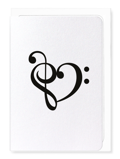 Ezen Designs - Treble bass heart - Greeting Card - Front