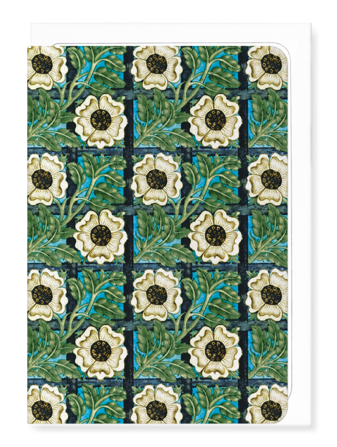 Ezen Designs - Rose and trellis tile (1898) - Greeting Card - Front