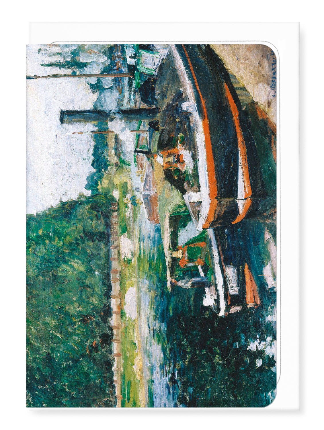 Ezen Designs - Barges at Pontoise (1876) - Greeting Card - Front