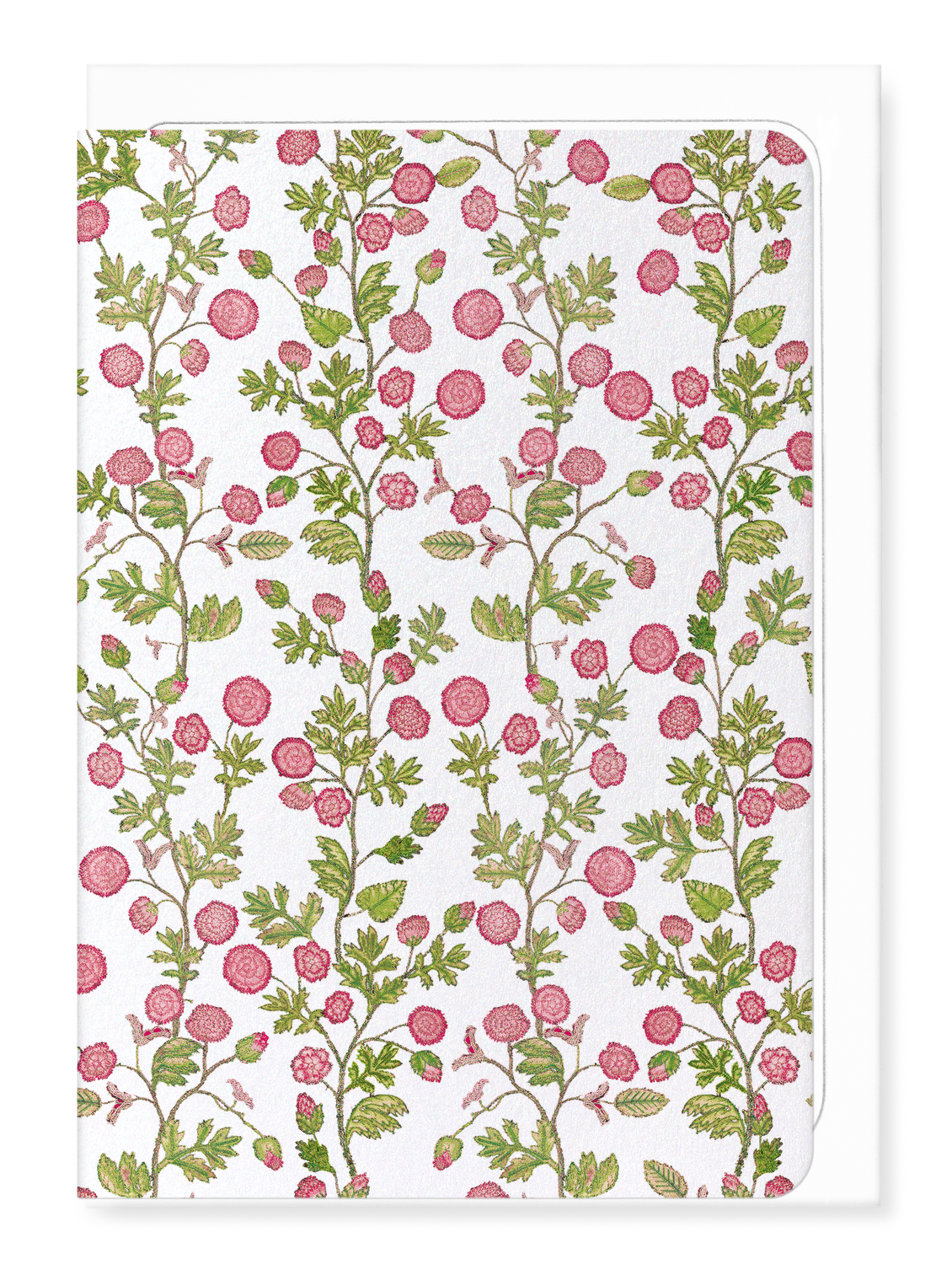 Ezen Designs - Tudor Embroidery of Roses on White (16th C.) - Greeting Card - Front