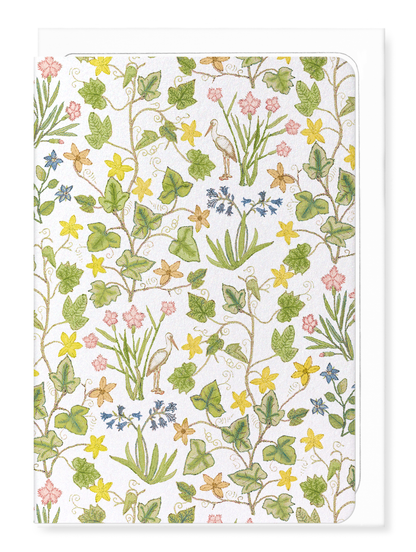 Ezen Designs - Ivy and Flowers on white (16th C.) - Greeting Card - Front