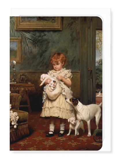 Ezen Designs - Girl with Dogs (1893) - Greeting Card - Front