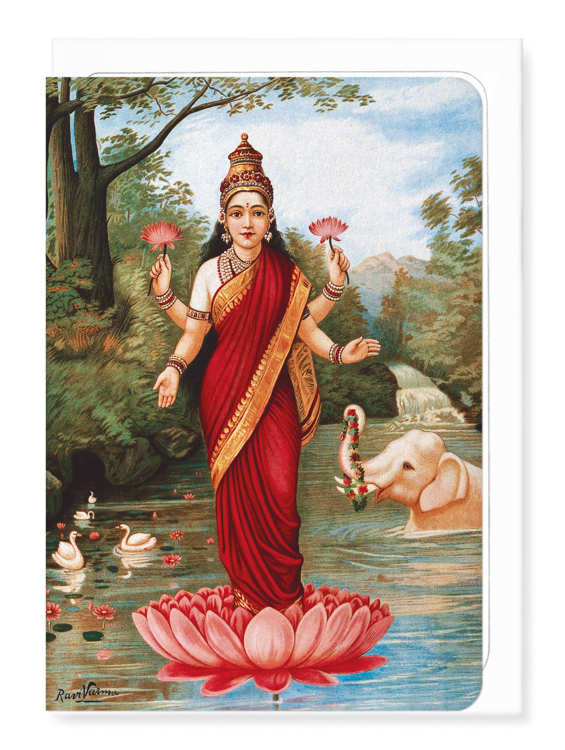 Ezen Designs - Goddess Lakshmi (1894) - Greeting Card - Front