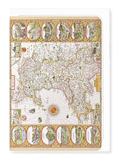 Ezen Designs - Wales by John Speed (C.1611) - Greeting Card - Front