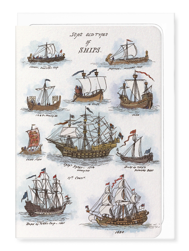 Ezen Designs - Sea Pictures Drawn with Pen, Pencil and Watercolour (1882) - Greeting Card - Front