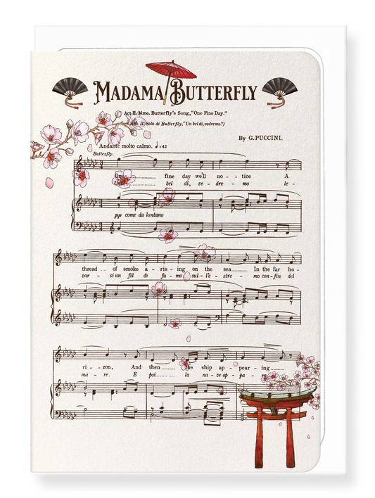 Ezen Designs - Madama Butterfly Music Score (1904) - Greeting Card - Front