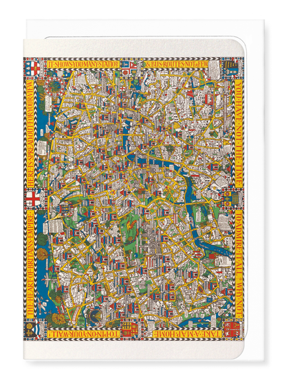 Ezen Designs - Wonderground map of London Town (1914) - Greeting Card - Front