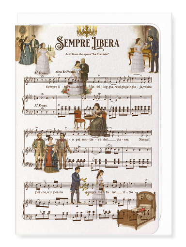 Ezen Designs - La Traviata - Sempre Libera - Opera Music Score - Greeting Card - Front
