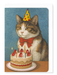 Ezen Designs - Birthday Cat and Cake - Greeting Card - Front