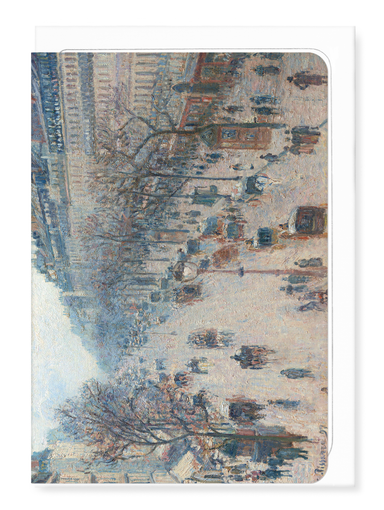 Ezen Designs - The Boulevard Montmartre on a Winter Morning (1897) - Greeting Card - Front