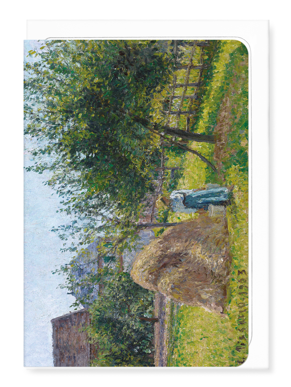 Ezen Designs - Apple Trees in Eragny, Sunny Morning (1903) - Greeting Card - Front