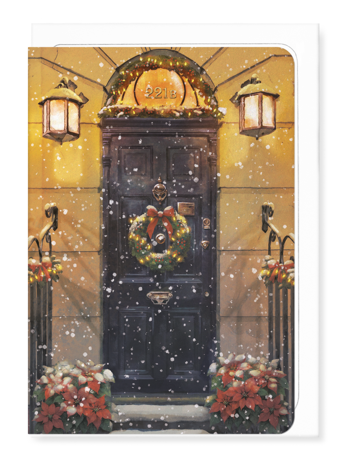 Ezen Designs - Christmas at 221B Baker Street Night - Greeting Card - Front