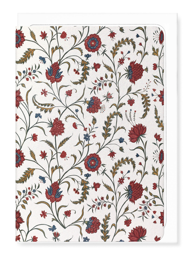 Ezen Designs - BRODERIE FLORALE ROUGE (XVIIIe S.) - Greeting Card - Front
