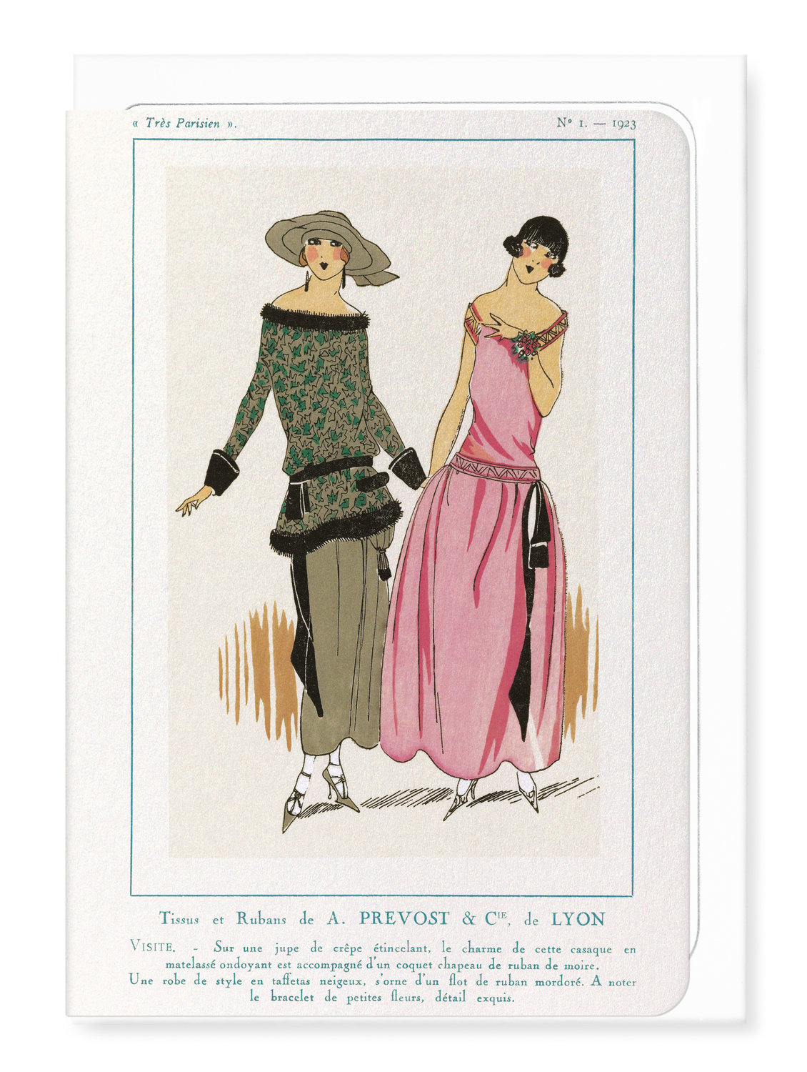 Ezen Designs - TRÈS PARISIEN - Tissus et Rubans (1923) - Greeting Card - Front