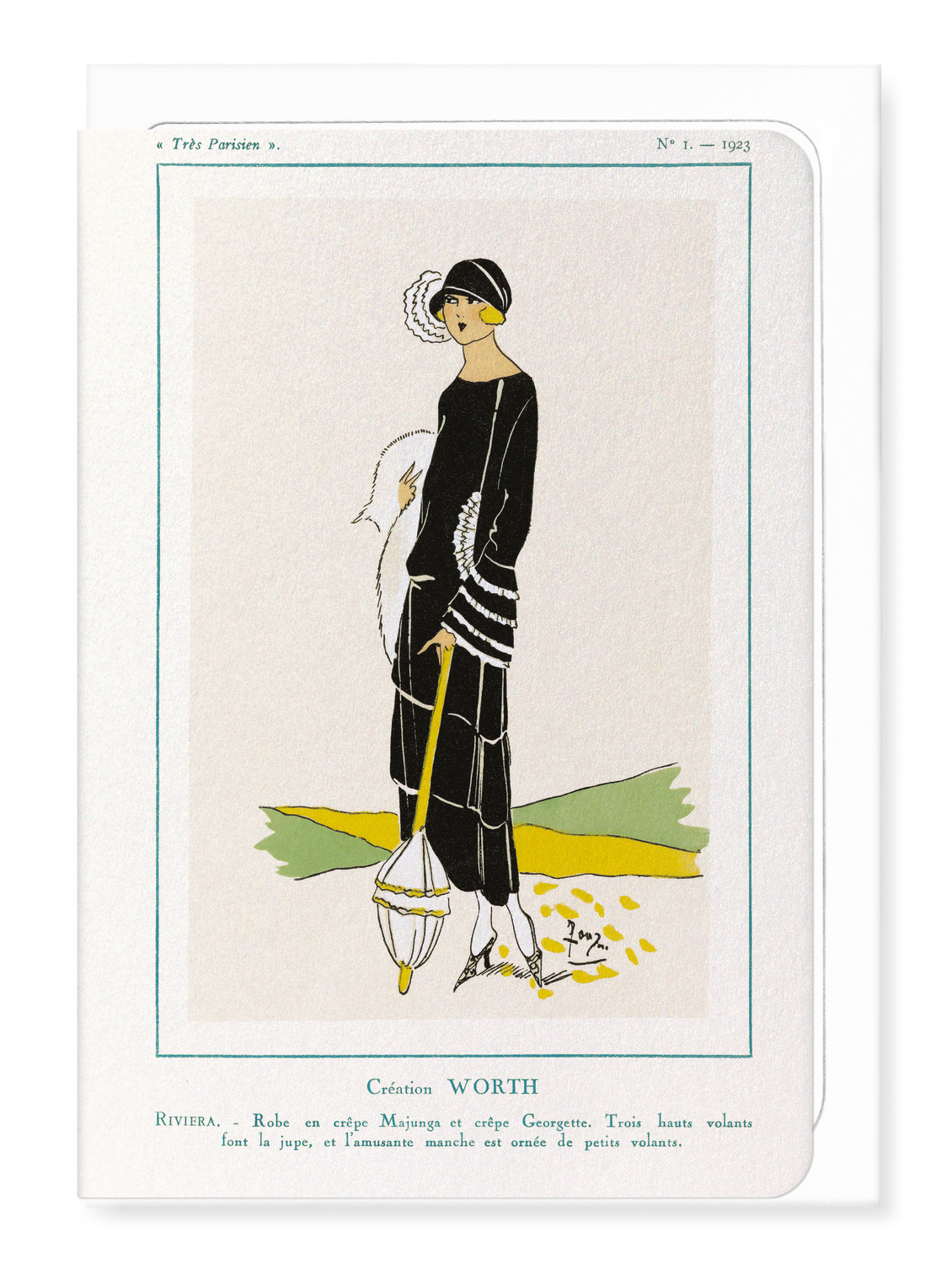 Ezen Designs - Très Parisien - Robe Noire (1923) - Greeting Card - Front