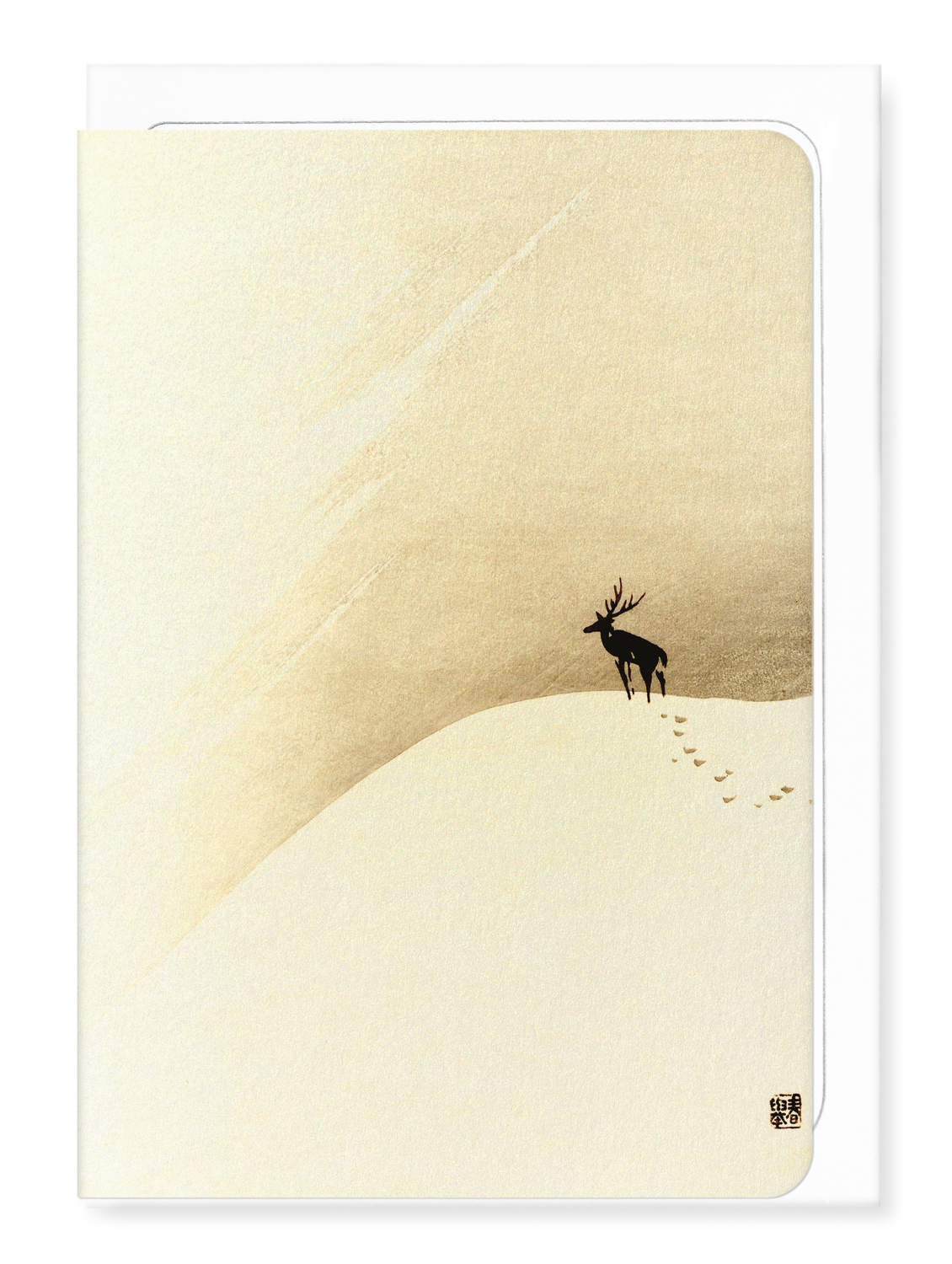 Ezen Designs - Deer on mountain (c.1890) - Greeting Card - Front