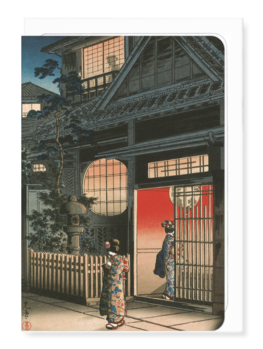 Ezen Designs - Teahouse at Yotsuya Arakicho (1935) - Greeting Card - Front
