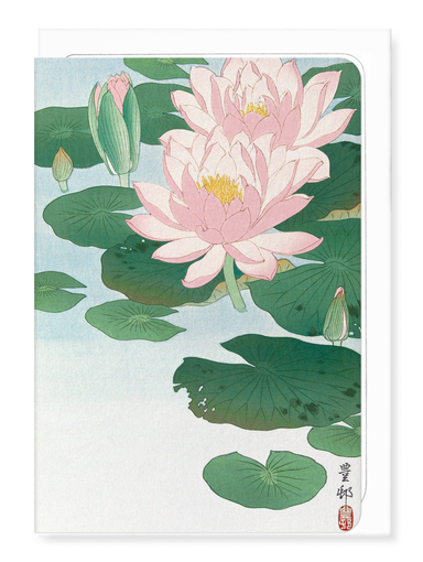 Ezen Designs - Flowering lotus - Greeting Card - Front
