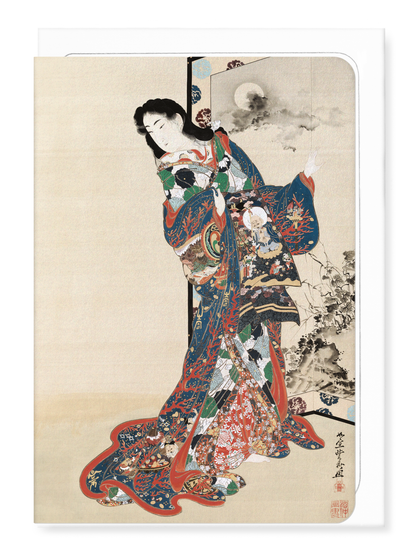 Ezen Designs - Beauty before a screen (c.1851-89) - Greeting Card - Front