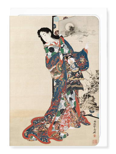 Ezen Designs - Beauty before a screen (c.1851-89) - Greeting Card - Front