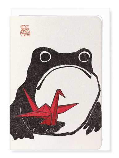 Ezen Designs - Paper crane ezen frog - Greeting Card - Front