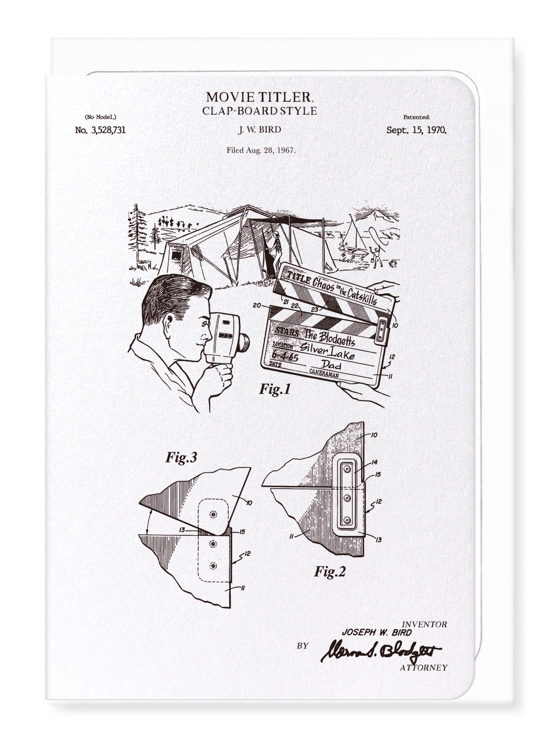 Ezen Designs - Patent of clap-board style (1970) - Greeting Card - Front