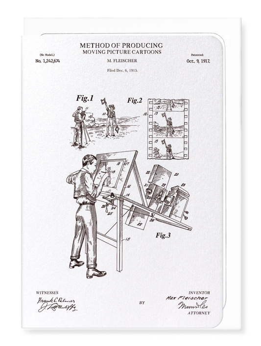 Ezen Designs - Patent of moving picture cartoons (1917) - Greeting Card - Front