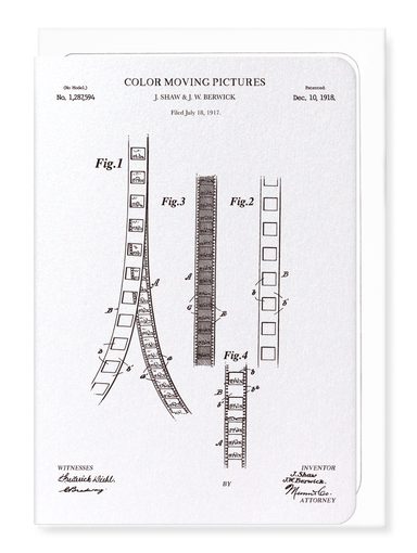 Ezen Designs - Patent of colour moving pictures (1918) - Greeting Card - Front