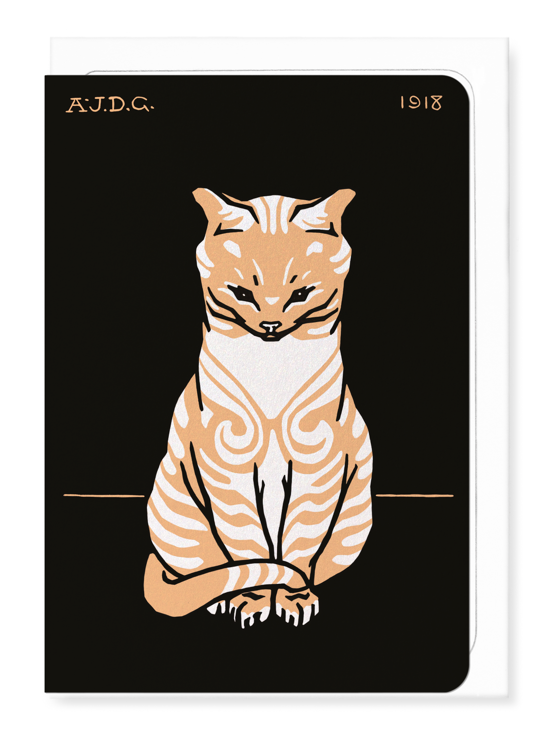 Ezen Designs - Sitting cat (1918) - Greeting Card - Front
