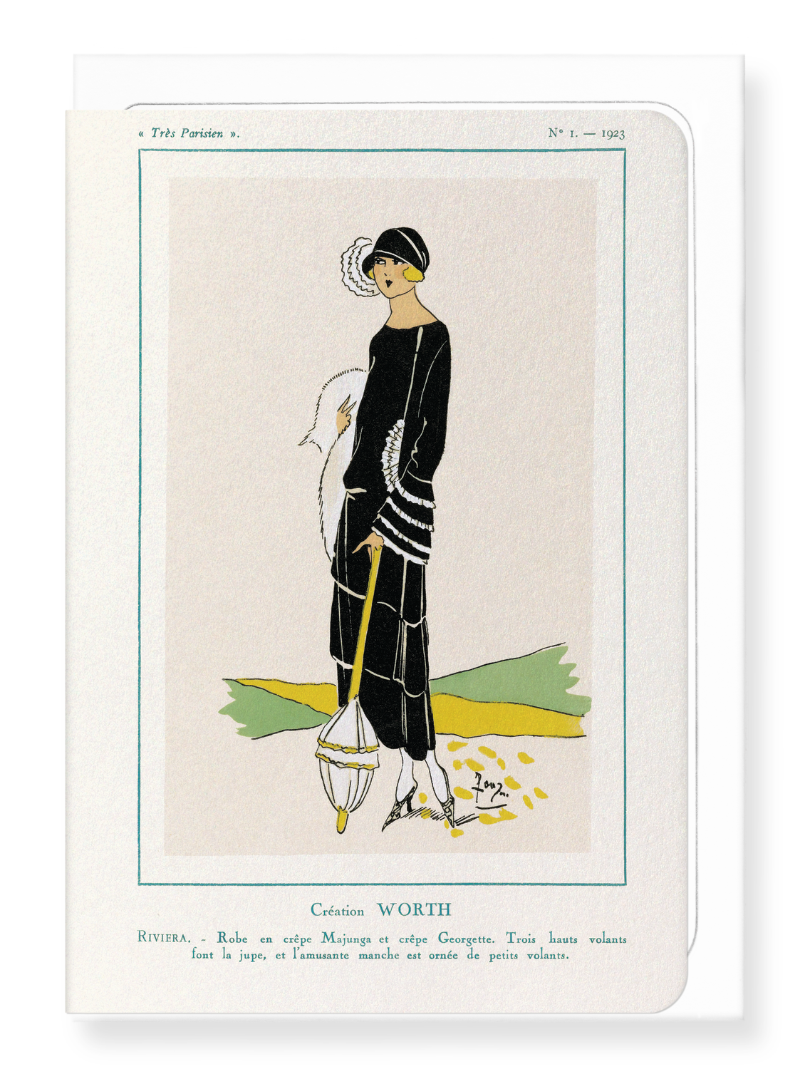 Ezen Designs - Très Parisien - Black Dress (1923) - Greeting Card - Front