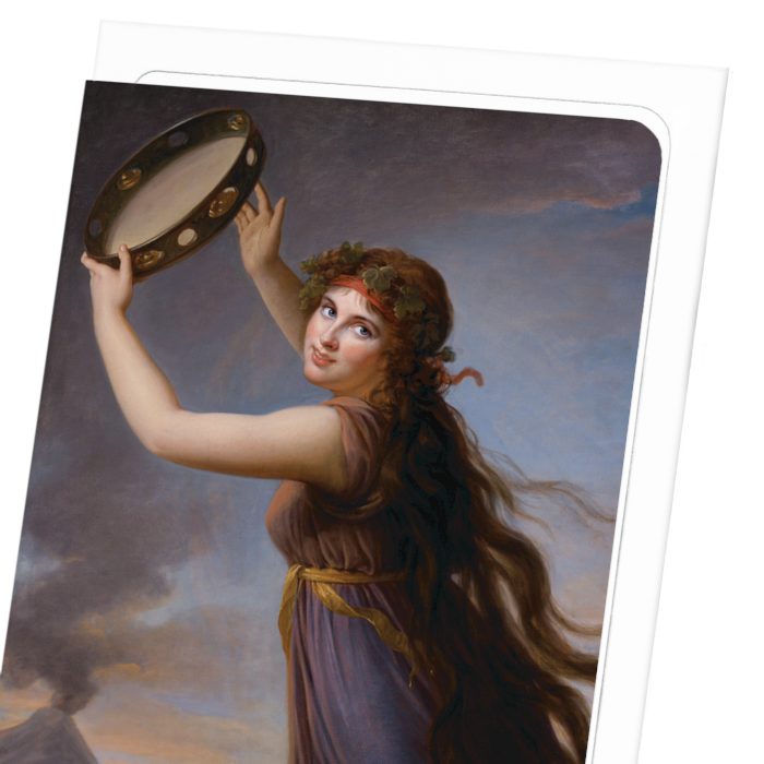 LADY HAMILTON AS A BACCHANTE (C.1792): Painting Greeting Card
