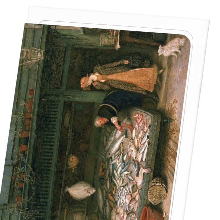 A FISHMONGER'S SHOP (1873): Painting Greeting Card