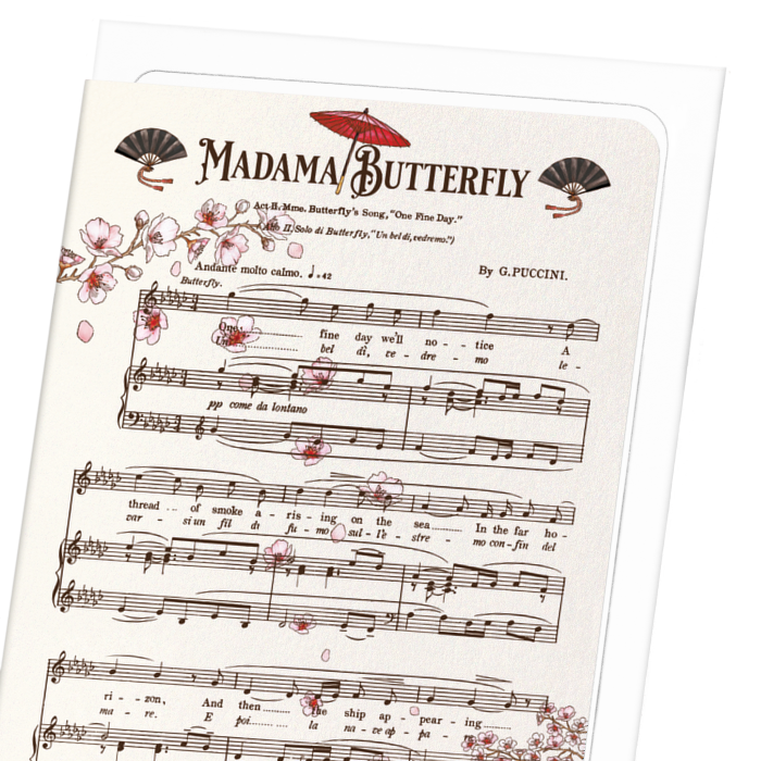 MADAMA BUTTERFLY MUSIC SCORE (1904): Victorian Greeting Card